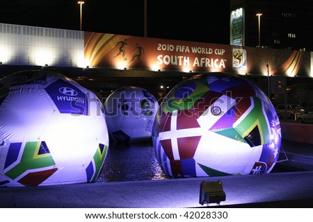 CAPE TOWN - DECEMBER 2: Preparations are being made for the final draw for the FIFA 2010 Soccer World Cup at the Cape Town International Convention Centre December 4, 2009 in Cape Town.