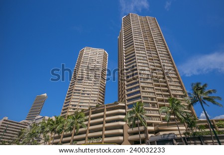 Honolulu, Dec 26:  Discovery Bay Condominium on a sunny afternoon in Honolulu.  Honolulu, Hawaii, USA.  Dec. 26, 2014.