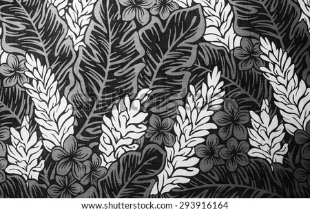 Tropical jungle pattern/texture in tones of black, white,and gray.