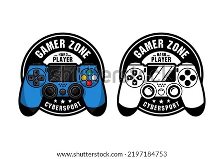 Gamer zone cybersport joystick controller design logo