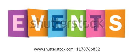 EVENTS colorful letters banner