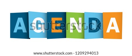 AGENDA colorful letters banner