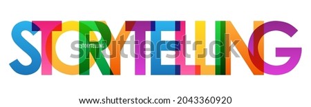 STORYTELLING colorful vector typography banner on white background