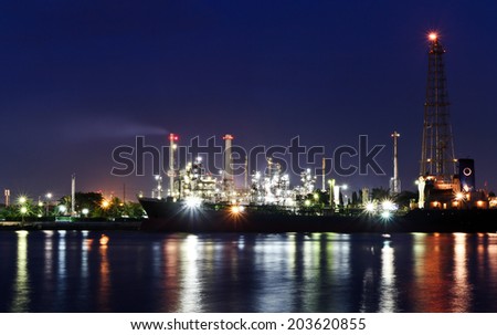 Oil refinery or petrochemical industry in thailand.at twilight.