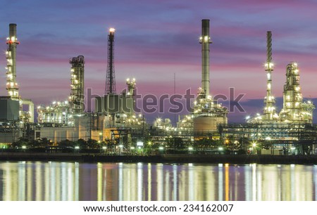 Oil refinery or petrochemical industry in thailand.smokestack