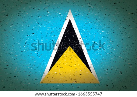 flag of saint lucia in retro background