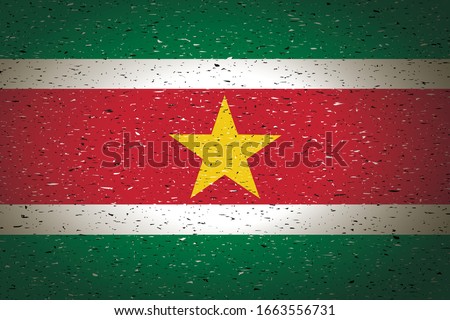 flag of suriname in retro background