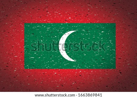 flag of maldives in retro background