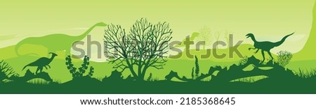 dinosaur silhouette in light green color. Vector