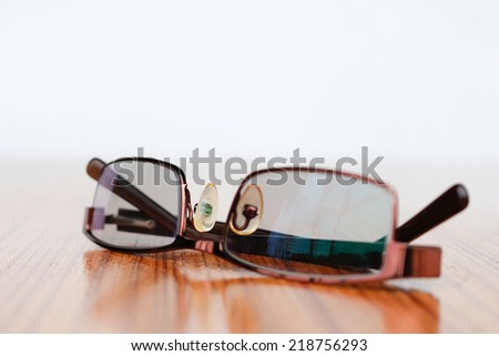 eyeglasses  soft  focus on background blur
