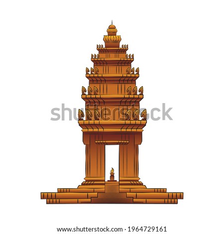 Cambodia or Khmer Independence Monument in Vector