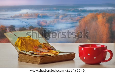 Autumn, book, cup