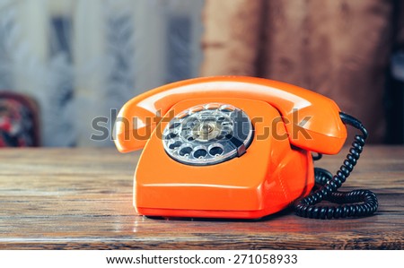 Vintage phone on the table