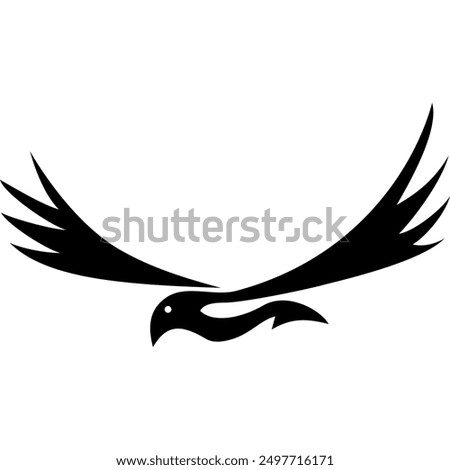 black and white bird image in vector