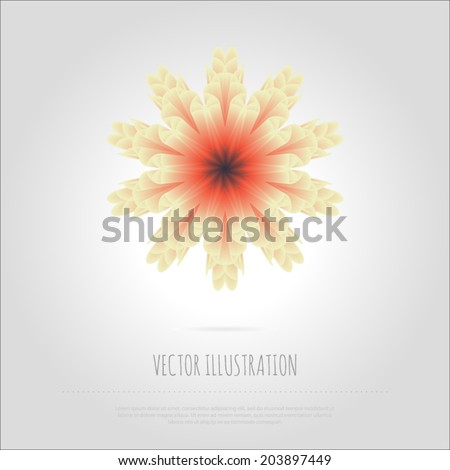 Vector fantastic flower illustration. Unreal colorful exotic flowers. Design element. Creative natural background. Floral mandala art.