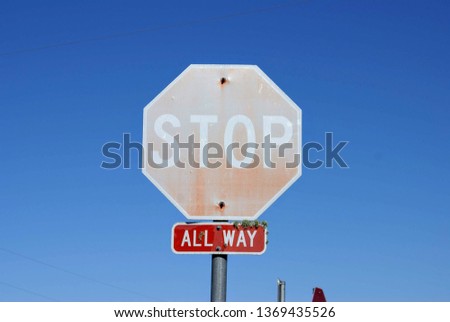 Similar – Image, Stock Photo Traffic sign, faded