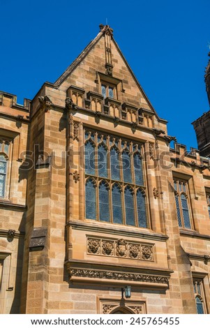 SYDNEY, NSW, AUSTRALIA - December 26, 2014: Historic Quadrant Building at Sydney University, Australia.