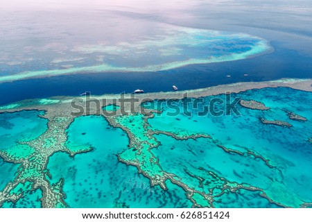 Aerial view of the Great Barrier Reef Photo stock © 