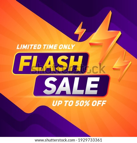 Flash sale square banner for media promotion and social media post