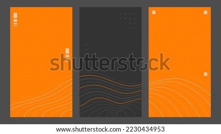 Topographic line contour background, vertical banner of topography geographic grid map pattern with copy space, abstract stock vector illustration for socail media post