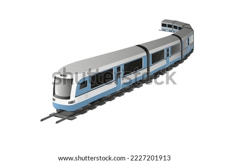 Bullet high speed electro urban train for passengers and railway, toy vector image isolation on white background.eps 10.vector illustration on light and soft colours, logo design for stock style