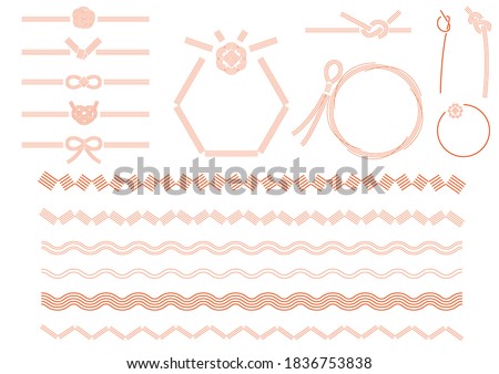 It is a set of Japanese frame and design material. Vector image.