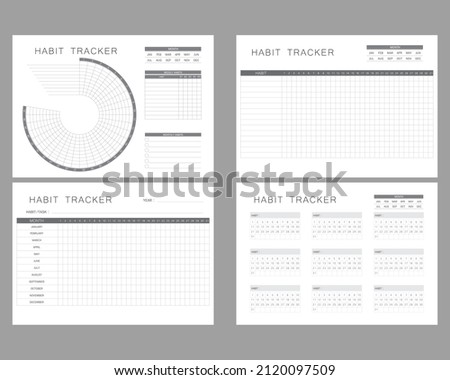 Daily weekly and monthly habit tracker vector design template Foto d'archivio © 