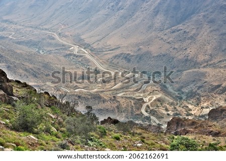 Nature of Hejaz Mountains close Taif city in Makkah Province of Saudi Arabia