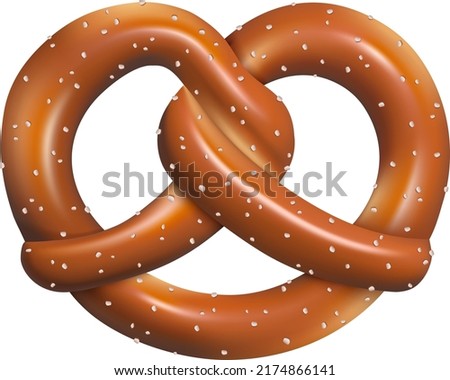 isolated pretzel realistic illustration. oktoberfest element