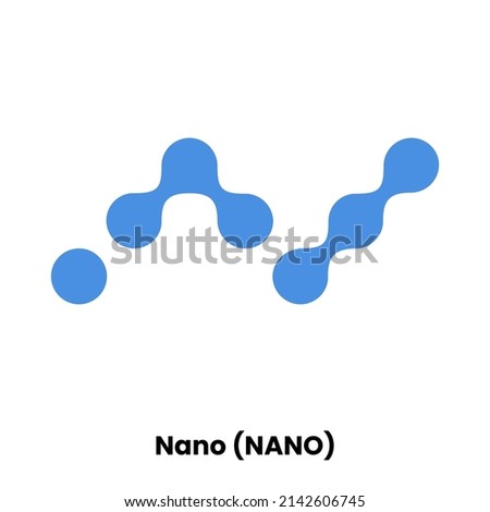 Nano crypto currency with symbol NANO. Crypto logo vector illustration for stickers, icon, badges, labels and emblem designs.