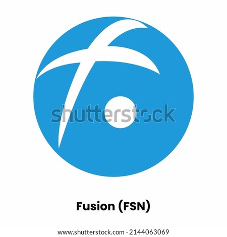 Fusion crypto currency with symbol FSN. Crypto logo vector illustration for stickers, icon, badges, labels and emblem designs.