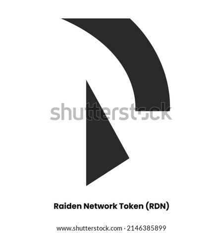Raiden Network Token crypto currency with symbol RDN. Crypto logo vector illustration for stickers, icon, badges, labels and emblem designs.