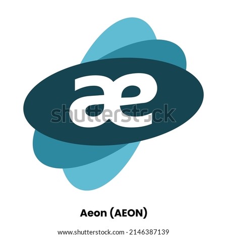 Aeon crypto currency with symbol AEON. Crypto logo vector illustration for stickers, icon, badges, labels and emblem designs.