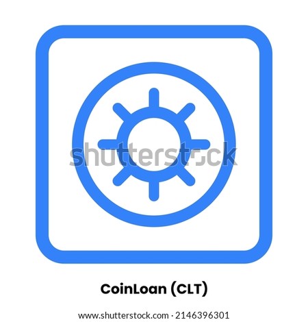 CoinLoan crypto currency with symbol CLT. Crypto logo vector illustration for stickers, icon, badges, labels and emblem designs.