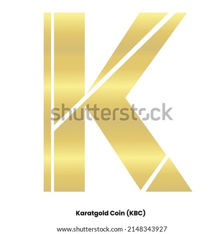 Karatgold Coin crypto currency with symbol KBC. Crypto logo vector illustration for stickers, icon, badges, labels and emblem designs.