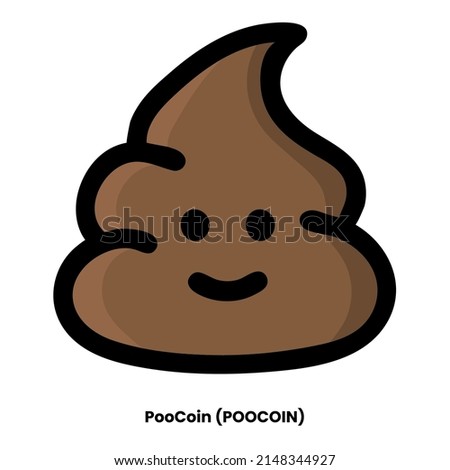 PooCoin crypto currency with symbol POOCOIN. Crypto logo vector illustration for stickers, icon, badges, labels and emblem designs.
