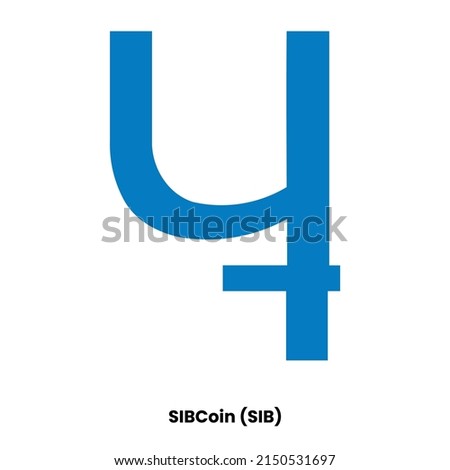 SIBCoin crypto currency with symbol SIB. Crypto logo vector illustration for stickers, icon, badges, labels and emblem designs.