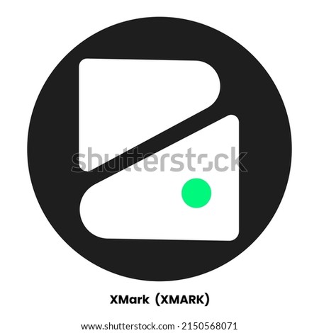 XMARK crypto currency with symbol XMARK. Crypto logo vector illustration for stickers, icon, badges, labels and emblem designs.