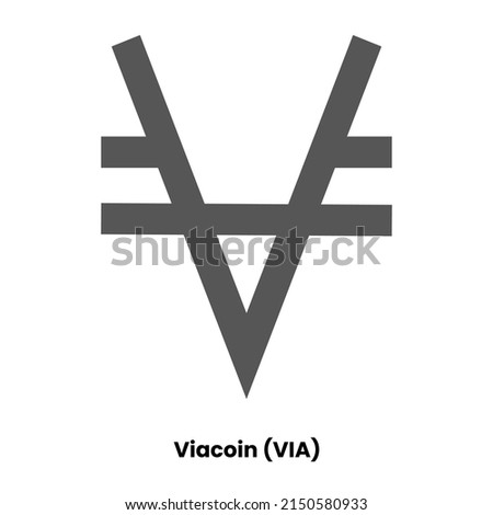 Viacoin crypto currency with symbol VIA. Crypto logo vector illustration for stickers, icon, badges, labels and emblem designs.