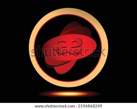 AEON Digital Cryptocurrency vector red color logo isolated on black background, cryptocurrency coin symbol vector illustration, Digital money blockchain finance symbol, decentralized finance concept.