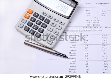 Calculating interest / tax / credit rate