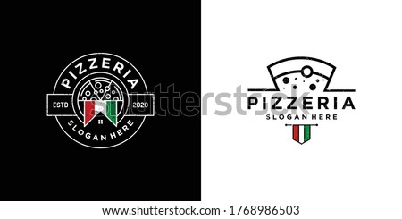 Italian pizza restaurant design logo. symbols for food and drink and restaurants.
