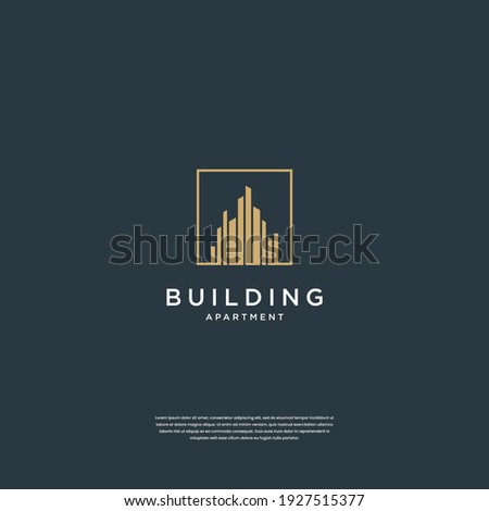 Abstract building logo design real estate, architecture, construction