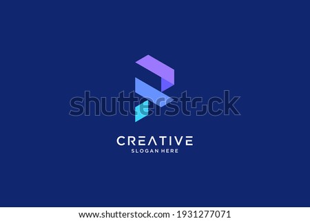 Abstract Letter R logo design inspiration
