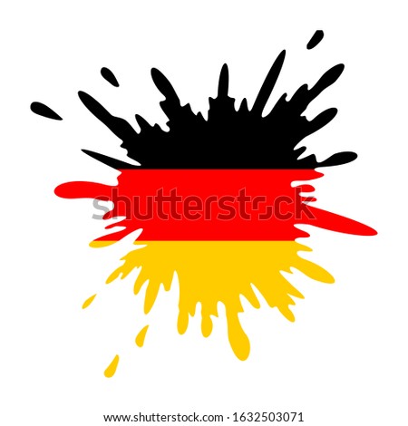 Splash with Germany flag. Germany vector splash flag. Can be used in cover design, website background or advertising. Alemania, Germania, Deutschland flag
