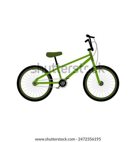 BMX bike flat design vector illustration isolated on white background. Modern City Bicycle or BMX Bike, Sport and Relaxation Concept, Flat Vector Illustration Design