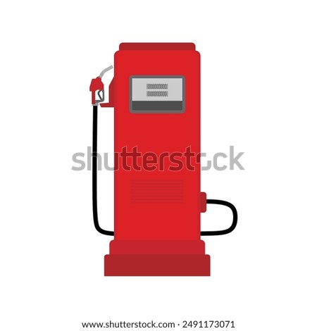 Gas or petrol station. Gas station pump with fuel nozzle of petrol pump flat design vector illustration. Gasoline, oil, fuel, diesel pump.