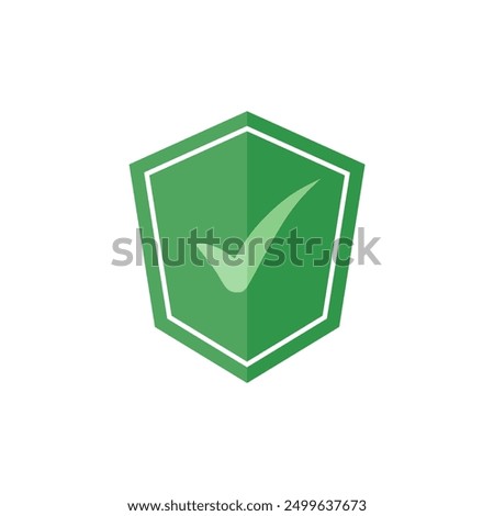 Shield with check mark icon. Tick mark approved with shield. approve sign. Strong protection. Security shield protected Vector illustration.