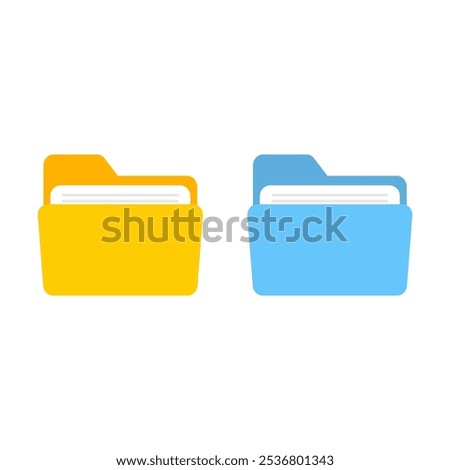 open folder icon. Folder with documents, flat design icon vector illustration for website design logo application dictionary access