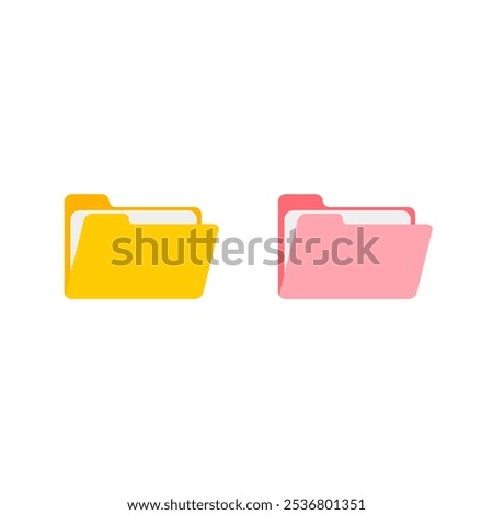 open folder icon. Folder with documents, flat design icon vector illustration for website design logo application dictionary access